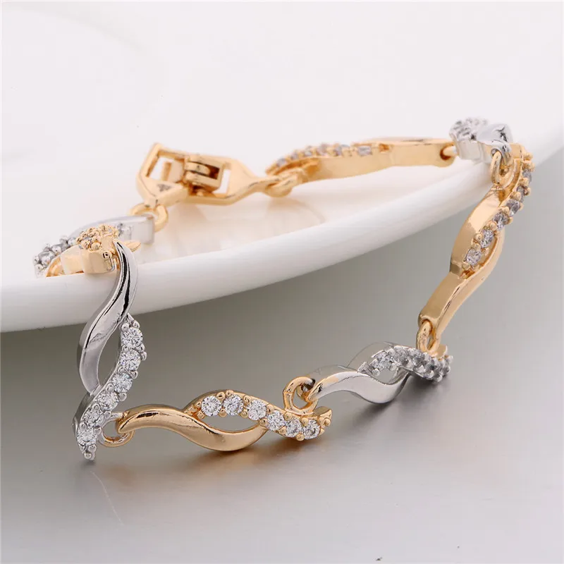Женский браслет с цепочкой GULICX желтый золотистого цвета скрученный|bracelets for|chain