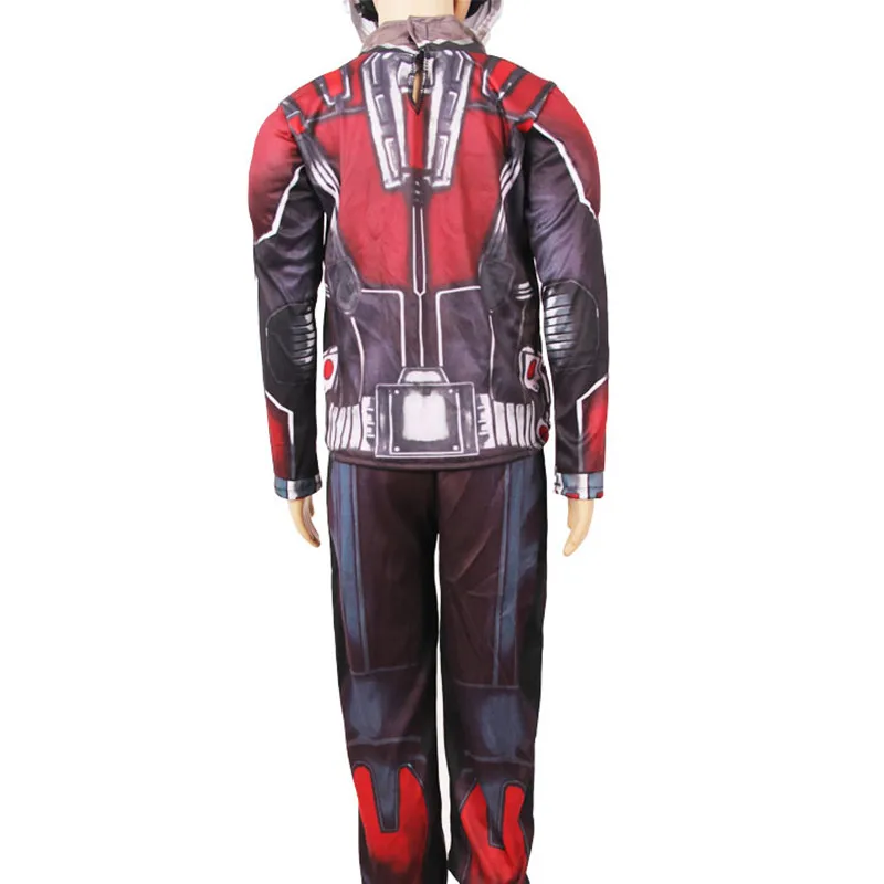 Child Deluxe Ant man Muscle Costume Boys Marvel New Superhero Cosplay Halloween Fancy Dress 3pcs Outfit For Kids LED Masks | Тематическая
