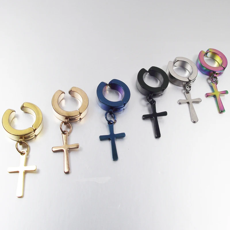 Серьги-гвоздики из нержавеющей стали SaYao 2 шт. кресты в стиле панк для мужчин и