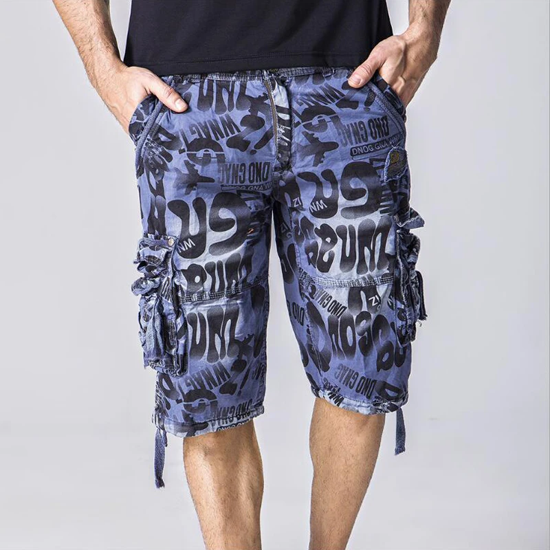 

2018Camouflage Camo Cargo Shorts Men New Mens Casual Shorts Male Loose Work Shorts Man Military Short Pants Plus Size 29-42