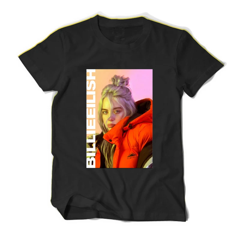 Billie Eilish футболка фото Индивидуальные топы футболки с принтом мужские летние