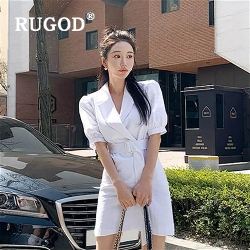 Женское платье RUGOD облегающее с высокой талией и поясом лето 2019|Женские платья| |