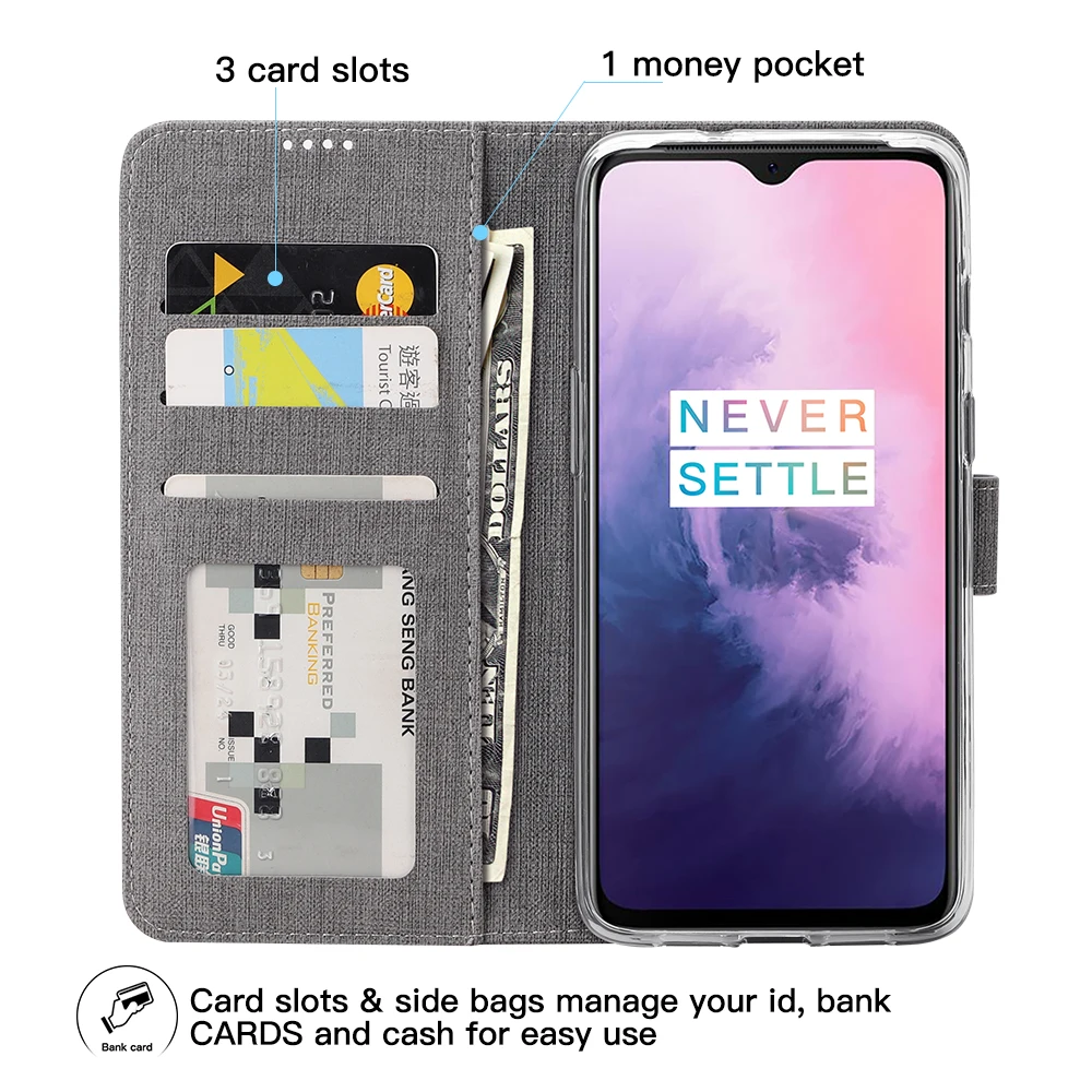 Чехол для Oneplus 7 Роскошные противоударный Чехол Флип Бумажник пояса из натуральной кожи защитный чехол Oneplus7 Pro