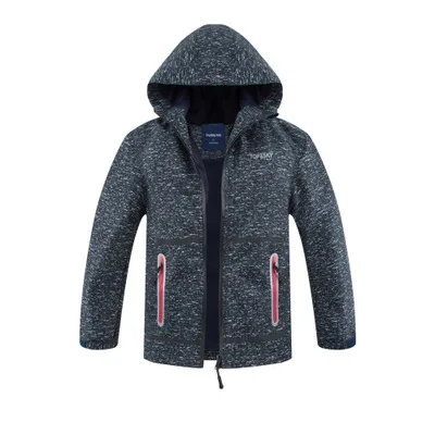 black jacket Куртки для мальчиков; Теплая Флисовая верхняя одежда; ветровка; водонепроницаемая ветрозащитная куртка; Новинка года; детская куртка с капюшоном для мальчиков - Цвет: black jacket