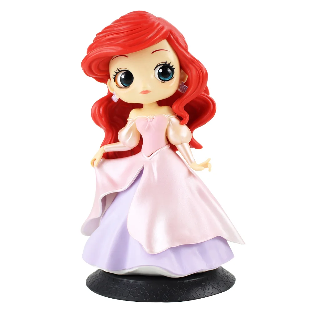 Ariel A opp bag Q Posket Princess Figures Mermaid Ariel Rapunzel Belle QPosket Characters Collectible Modle Dolls Kids Girls Toys Gifts - Цвет: Ariel A opp bag