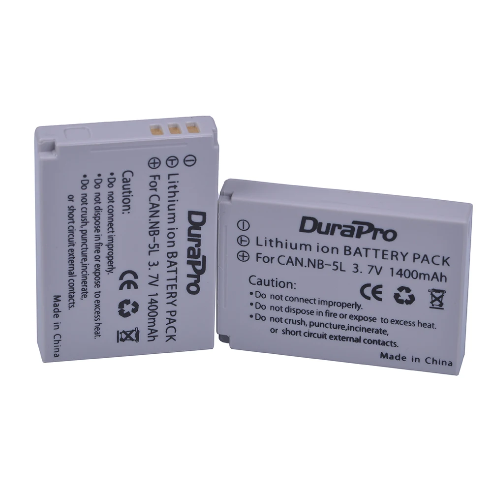 2 шт. Durapro 1400 мАч NB 5L батарея для камеры Canon S110 SX200 SX210 SX220 SX230 IS HS IXUS 850 870 800 860 990 SD 950