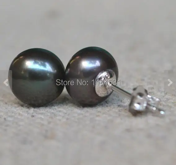 Свадебные ювелирные изделия из жемчуга серьги-гвоздики пресноводного AAA 8 5 мм
