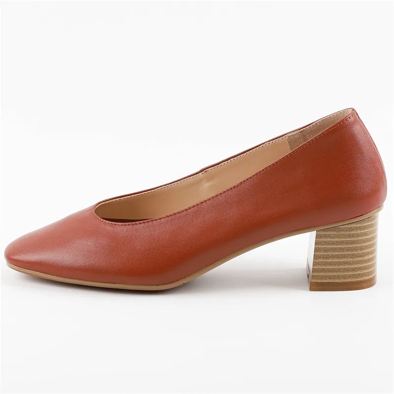 CONASCO Retro Quality Women High Heels Office Pumps Genuine Leather Spring Summer Shoes Woman 2019 New Arrival Prom | Обувь
