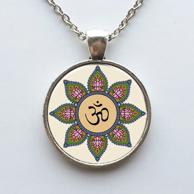 Модный старинная каменная подвеска санскритского Индия ожерелье &quotНамасте&quot