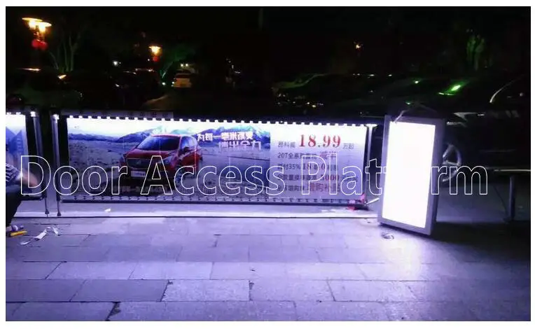 Реклама + светодиодные барьерные ворота Полный комплект с одноканальным входом