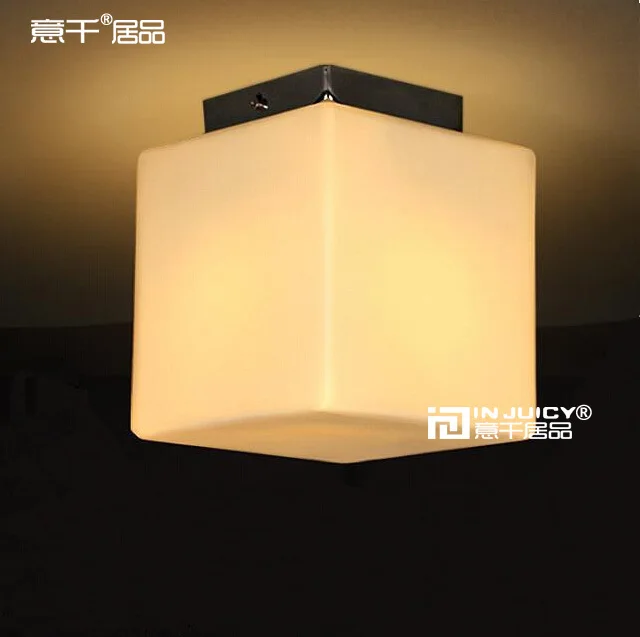 Kopen Vintage Kubus Suiker Melk Glas Plafondverlichting Lamp Armaturen Voor Kinderen Slaapkamer Gangpad Gang Hal Bar Cafe Couture Decor