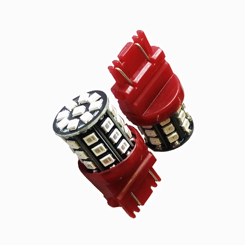 Красный Автомобильный Стайлинг 12 В 24 T20 7443 w21/5 Вт 2835 33SMD светодиодная лампа для