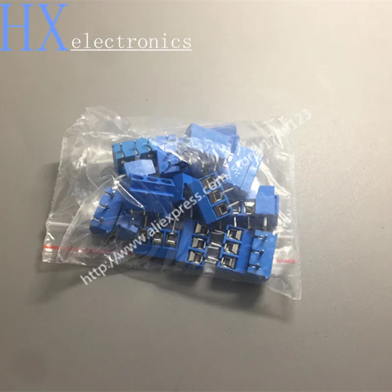 

Free shipping 20PCS KF301 terminal block connector 5.0mm KF301-2P KF301-3P 300V15A Blue 2P 3P connectors