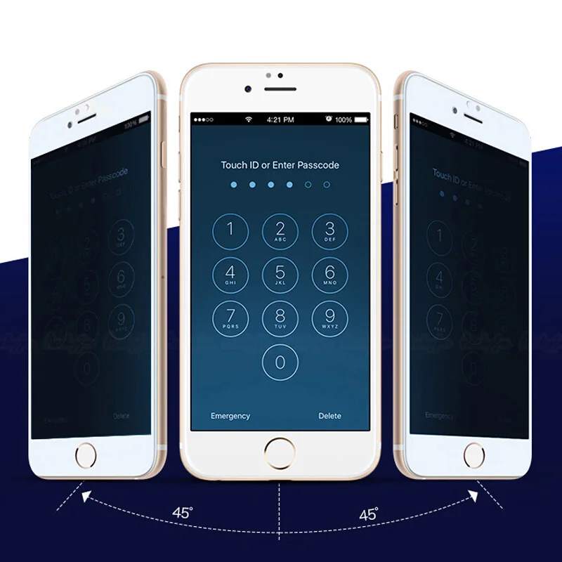 Закаленное стекло EXUNTON с защитой от шпиона для Apple iPhone 7, 6, 6 S, защита экрана из закаленного стекла для iPhone X, 8 Plus
