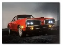 Red Ретро спортивный автомобиль Chevrolet Impala 1960S с SRT Настенная картина светильник светодиодный холст печать искусство в рамке живопись подарок для украшения дома - Color: Red