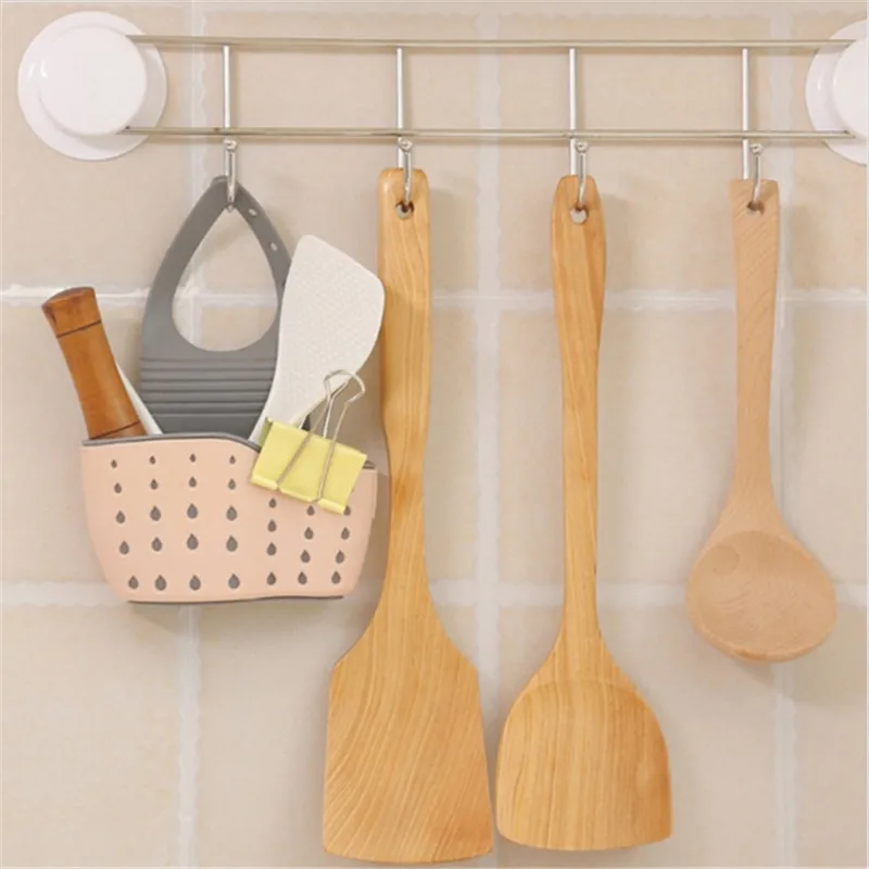 1Pcs Kitchen Sink Sponge Holder Bathroom Soap Hanging Shelves Rack Storage Basket Double Layer Buckle Design Pouch | Дом и сад