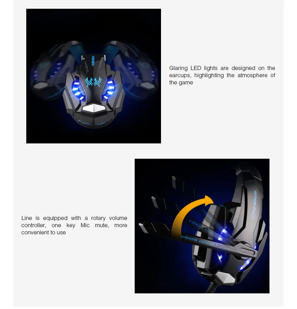 Игровые наушники KOTION G2000/G9000/B3505/G4000 Игровые наушники w/микрофон светодиодный свет стерео игровые гарнитуры для компьютера PS4 супер бас наушники