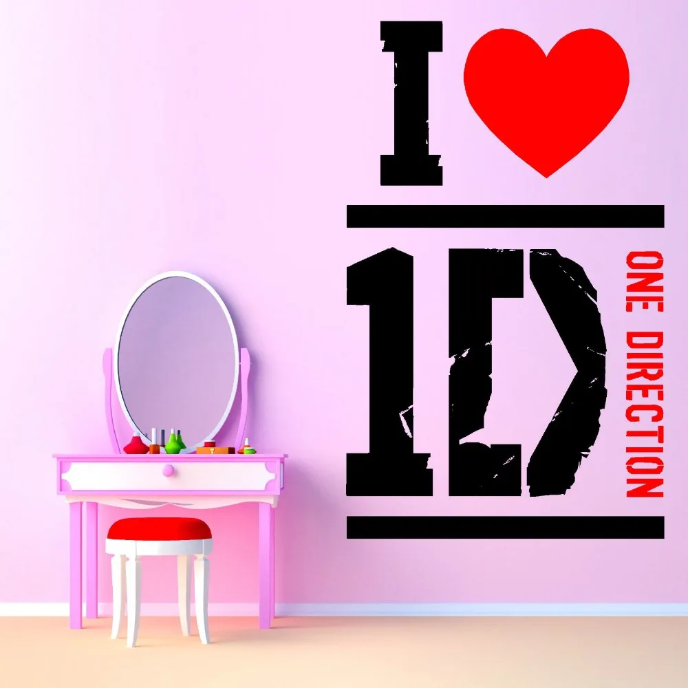 N187 I LOVE ONE DIRECTION 1D музыкальный тематический Декор Adesivo Настенный декор настенные