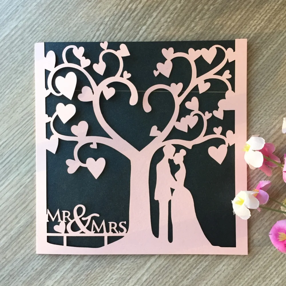 30 шт. бумажные Пригласительные открытки с лазером и надписью Love Tree | Дом сад