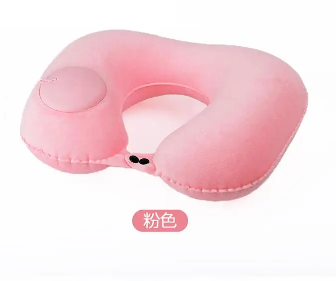 velvet pink U-образная подушка для путешествий для самолета надувная Шейная подушка для путешествия аксессуары удобные подушки для сна Прямая - Цвет: velvet pink