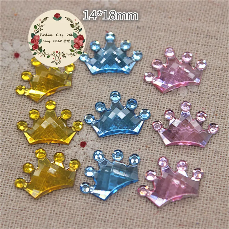 100pcs 14*18mm Kawaii Acrylic Crown Charm DIY Christening Communion Baby Shower decoration scrapbooking | Дом и сад