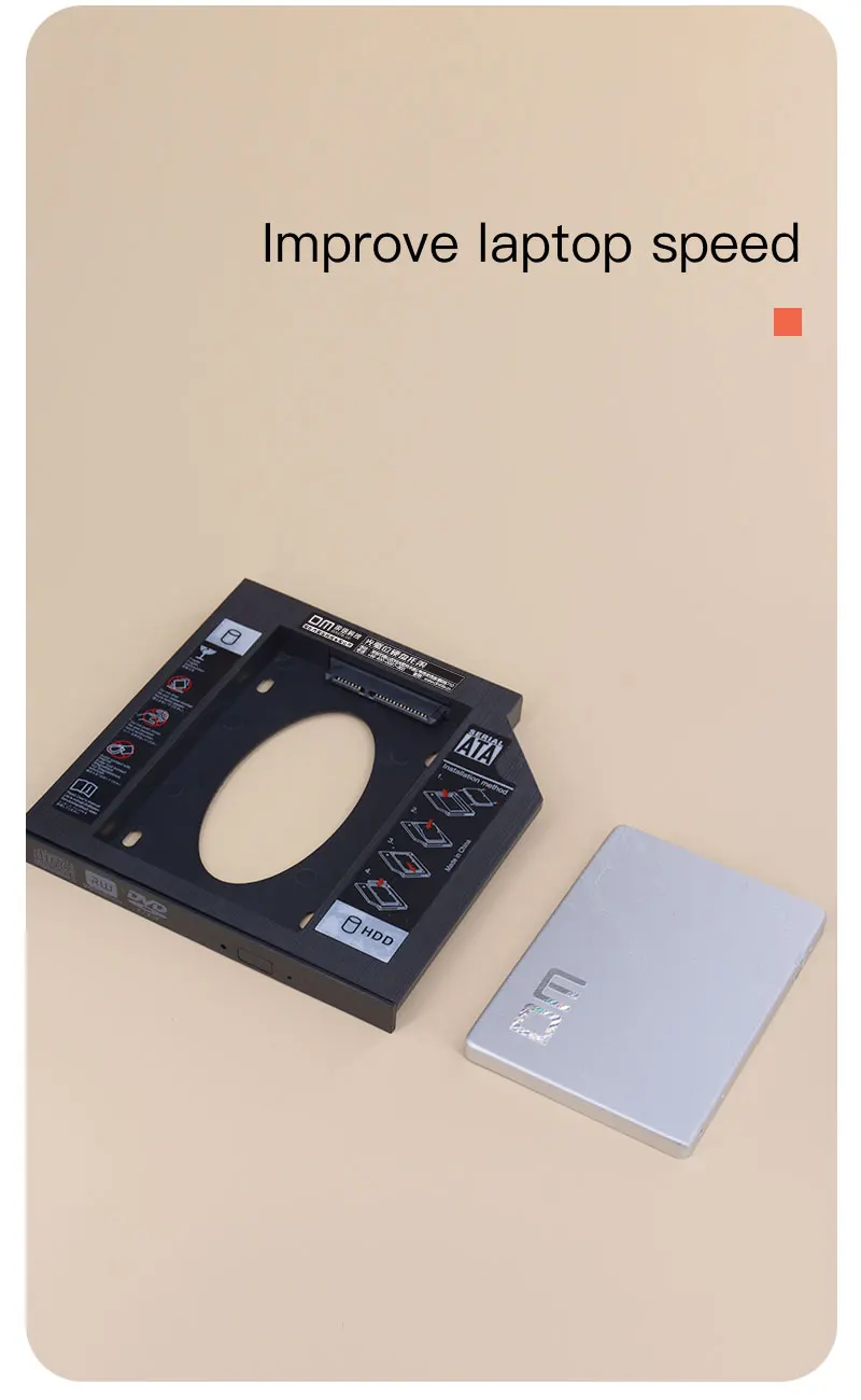 DM HDD Caddy DW95 9,5 мм Пластик Optibay SATA 3,0 коробка для жесткого диска корпус DVD адаптер 2,5 SSD 2 ТБ для ноутбука CD-ROM