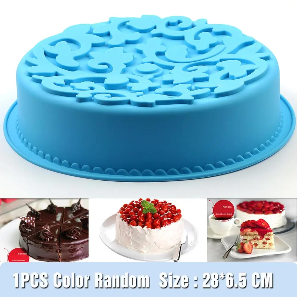 

Diy Silicone Round Cake Pan Nonstick Baking Pan 11-Inch Baking Mold,Homemade Cake Decorating for Cake Muffin, Pie, Meatloaf 1Pcs