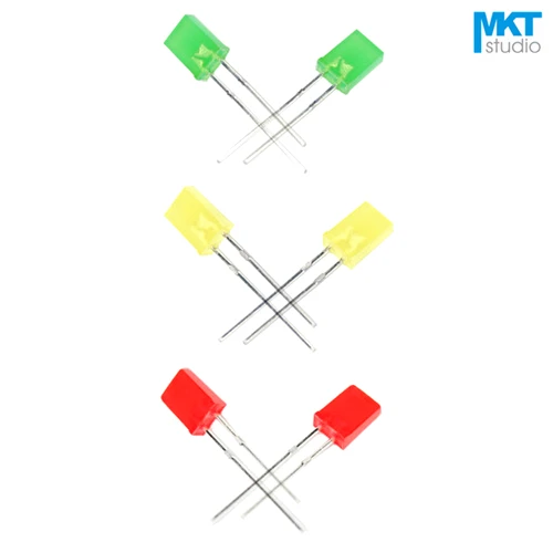 

1000Pcs 2*5*7mm Diffused Through Hole High Brightness LED Diode Light Color=Green/Red/Yellow/Blue
