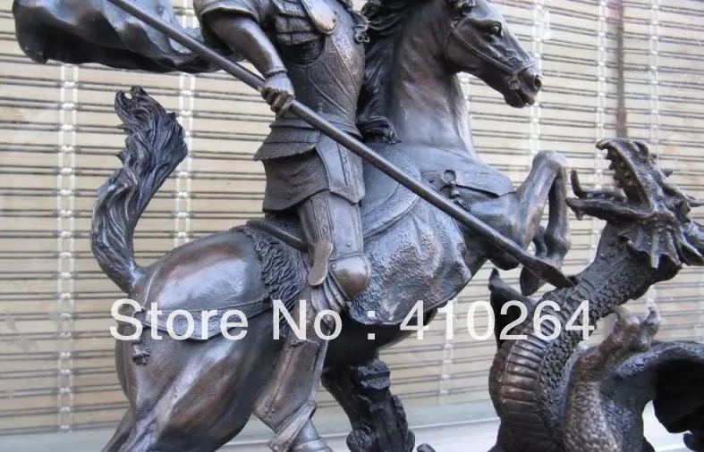 АА] доставка Изысканный Западный изысканный арт деко статуя Святого Георгия и