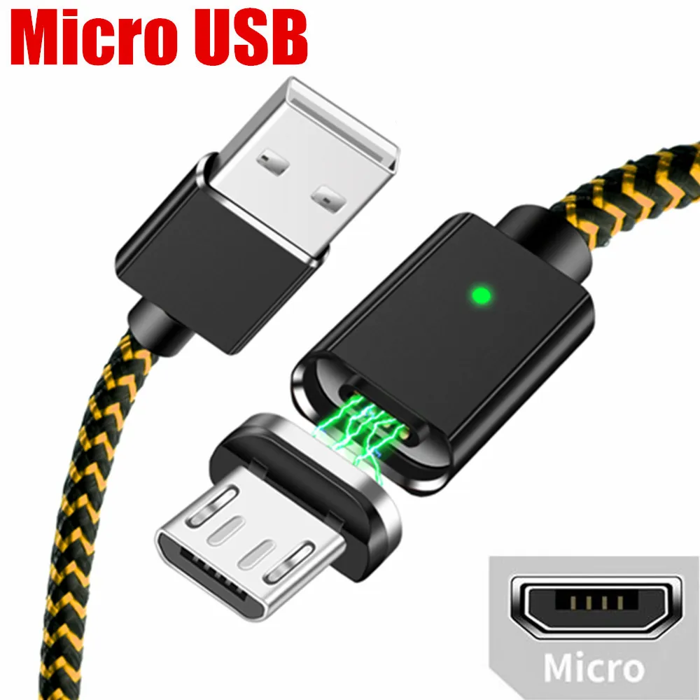 Gold Micro Cable Магнитный usb-кабель для зарядного устройства Micro type-c для iPhone Xs 8 X Max samsung Xiaomi Android, быстрый usb-адаптер, Магнитный зарядный Дата-кабель - Цвет: Gold Micro Cable