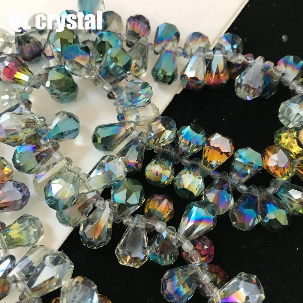 50pcs 9x14mm Austria Crystal beads Charm loose spacer Beads DIY Earrings necklace handcraft bracelet jewelry Window curtains | Дом и сад