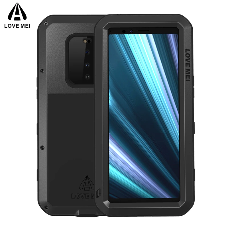 Love Mei металлический чехол для sony Xperia 1 10 Plus XZ3 XZ2 Compact Armor противоударный чехол для телефона полный корпус анти-осенний чехол прочный Чехол