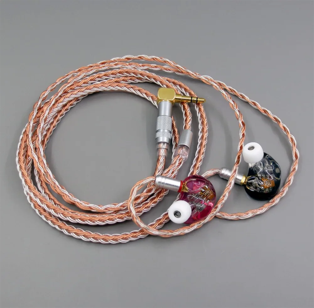 LN005919 чистый серебряный золотой кабель+ DIY пользовательские 5 единиц динамики арматура в ухо наушники+ MMCX кабель для Shure se535 se846