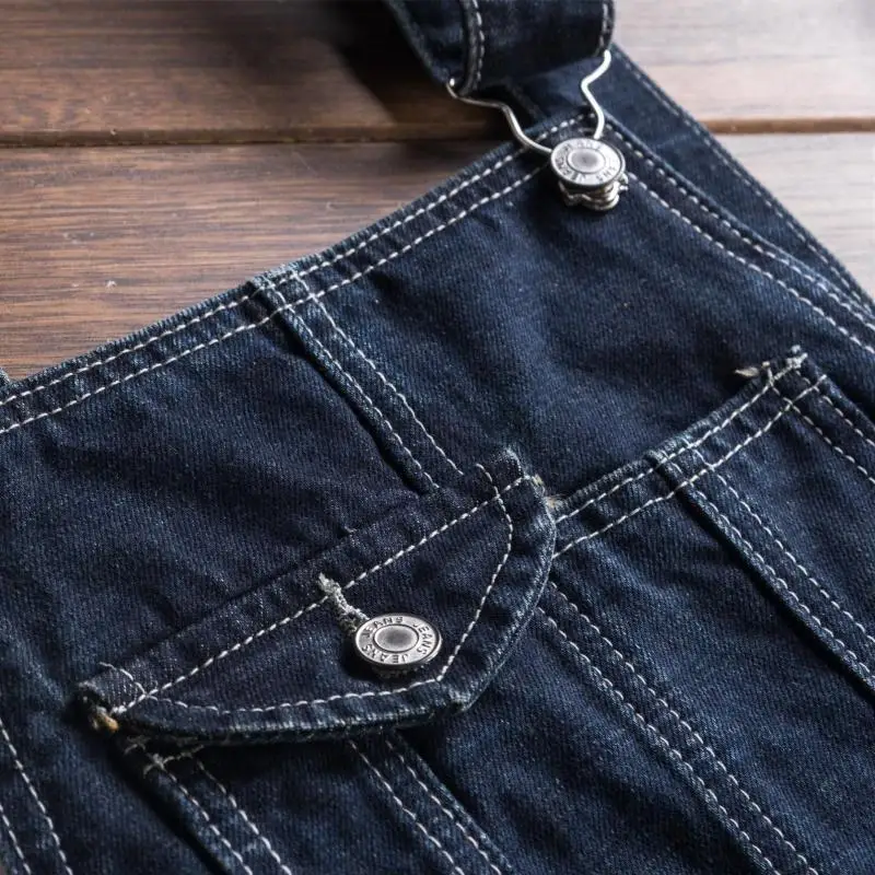 

Summer trend Tooling Denim Shorts Women Retro Piece Suspenders Shorts Bib Men's Blue Five Pants More Size S-XXL