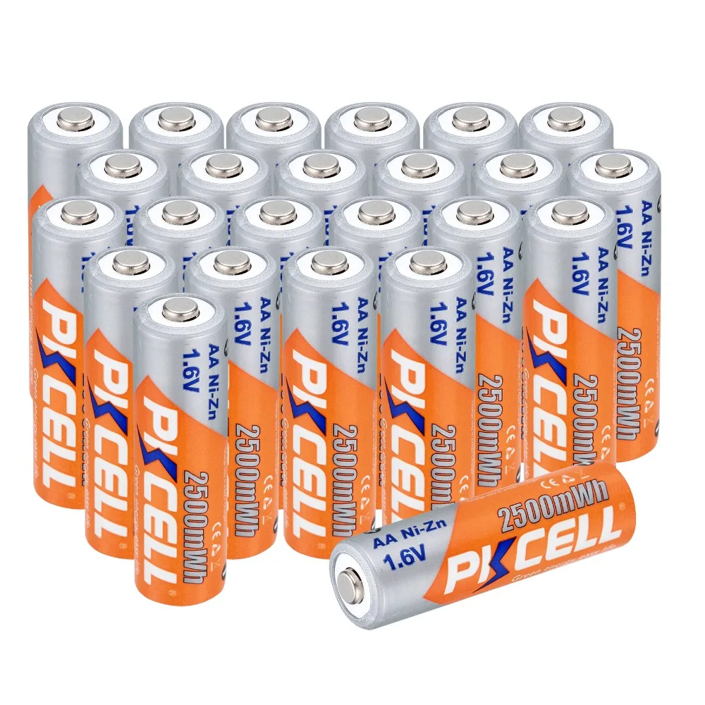 

New arrival 24 pcs AA Batteries Ni-Zn 2500MA 1.6V AA Rechargeable Battery 2A Electronic Toys 2a Bateria