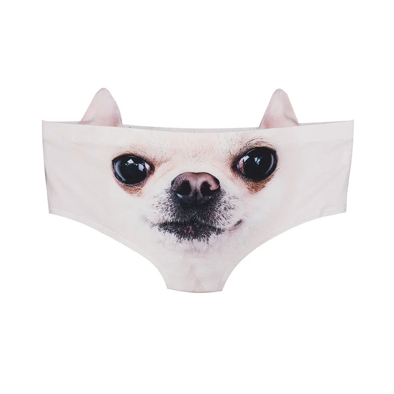 Quick Drying Women Briefs Wardrobe Skin Care 3D Husky Cat Puppy Print Panties Seamless Super Cool Girl Underwear Lingerie W9010
