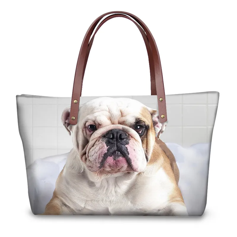 

Женская сумка через плечо с изображением милой собаки-быка