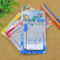 1 set kids reusable mathematics teaching erasable card with pen educational toys for children preschool tool kindergarten games