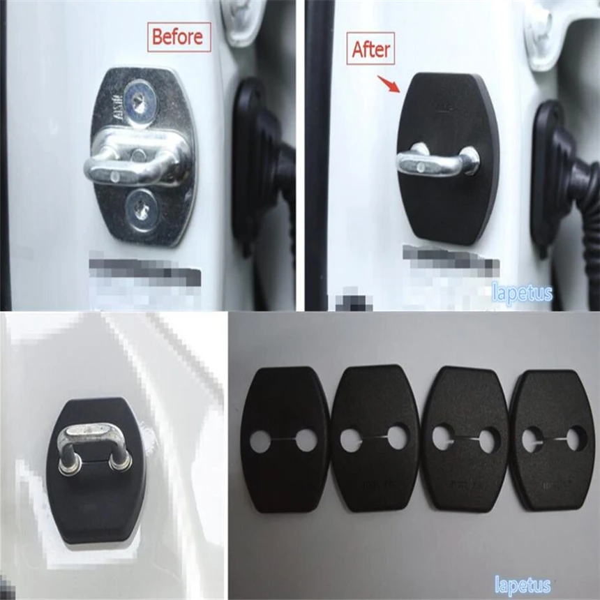 

Lapetus Car Inner Door Lock Protector Decoration Frame Cover Trim 4 Pcs / Black For Toyota Prado Fj120 Fj150 2014 - 2020 Plastic