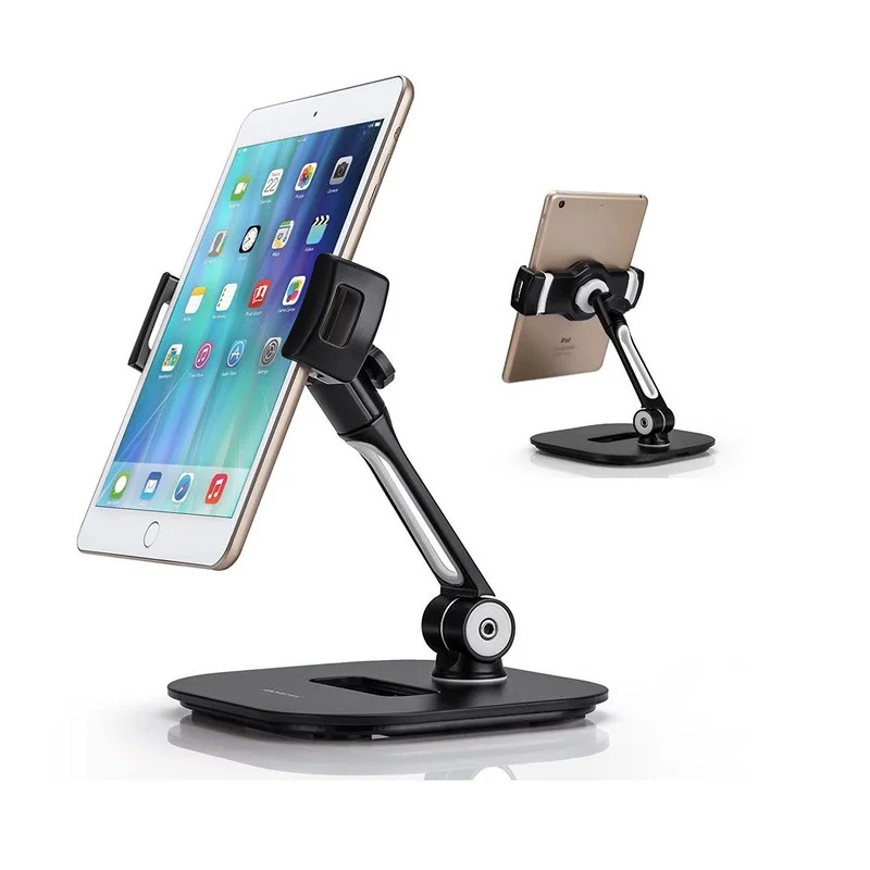 

Aluminum Tablet Stand Cell Phone Stand Folding 360degree Swivel for iPad iPhone Desk Mount Holder fits 4-11" Tablet Samsuang