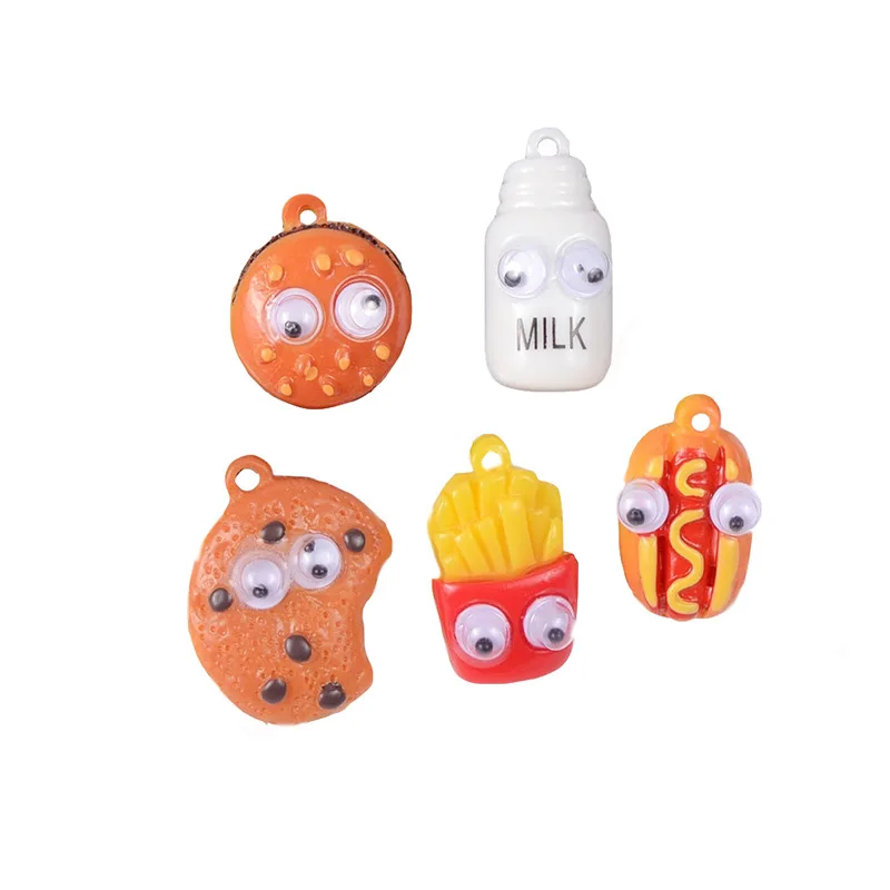 Resin imitation food and play DIY pendant material doll Accessories Eye Hamburg &amp French Fries Diy | Игрушки и хобби
