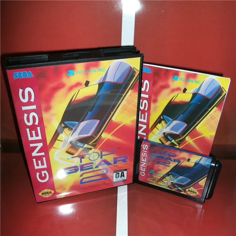 Чехол Top Gear 2 US с коробкой и руководством для игровой консоли Sega Megadrive Genesis 16 бит MD
