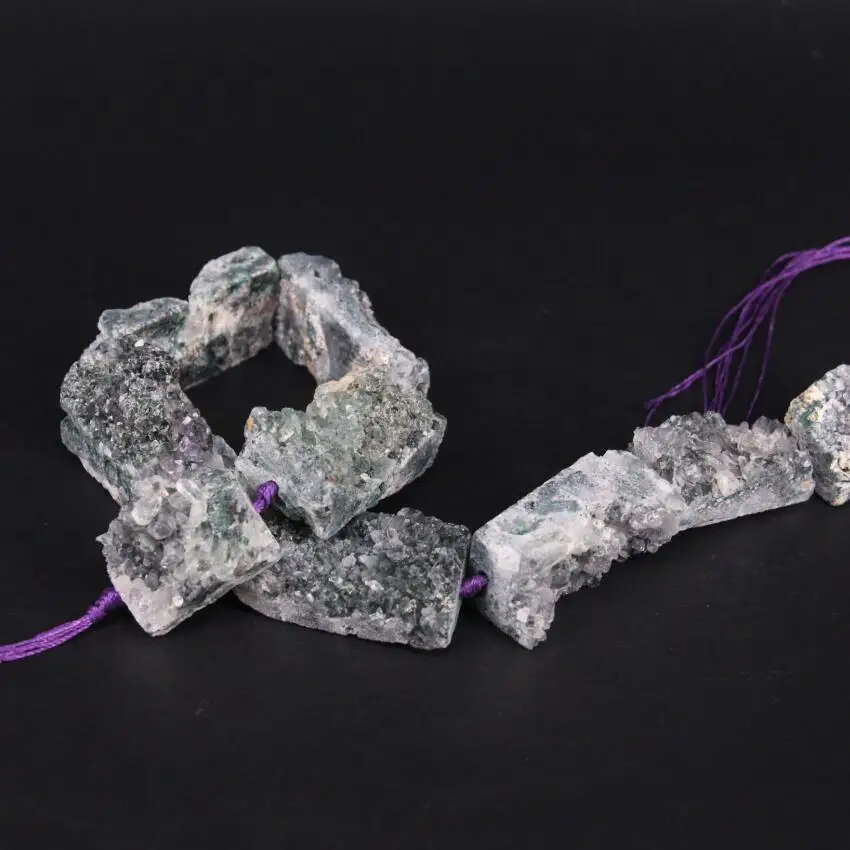 15 5 &quot/нитка большой натуральный зеленый аметист кварц Жеода друга прямоугольные