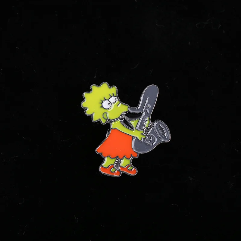 Женская и мужская эмалированная брошь с изображением персонажей из мультфильмов