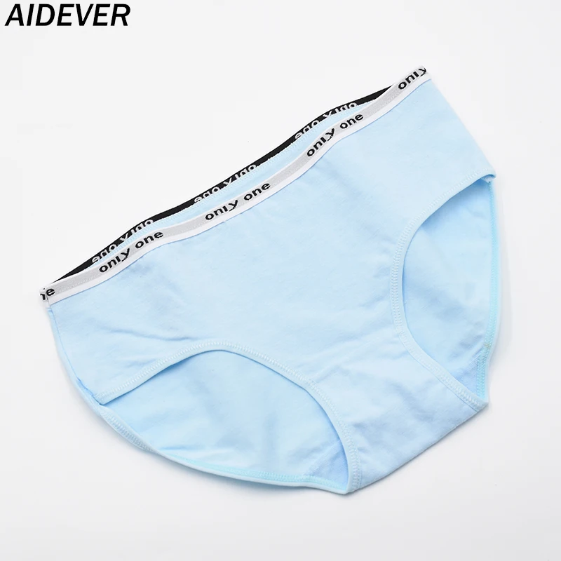 Женские хлопковые трусики AIDEVER простые дышащие с низкой посадкой удобное нижнее
