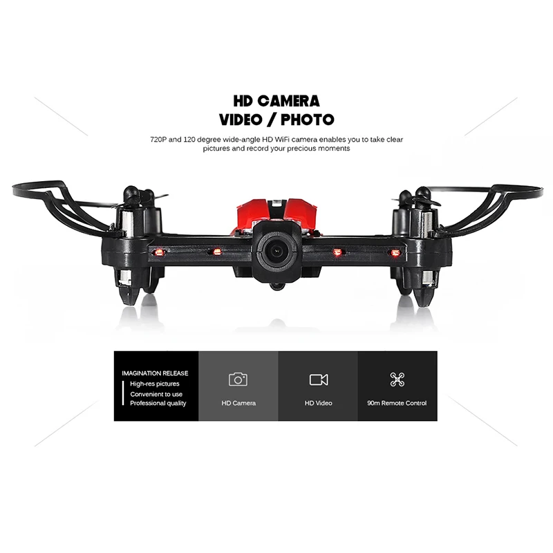 Flytec T18 Радиоуправляемый квадрокоптер мини Дроны с 1280x720 P Wi Fi FPV системы Камера HD RTF