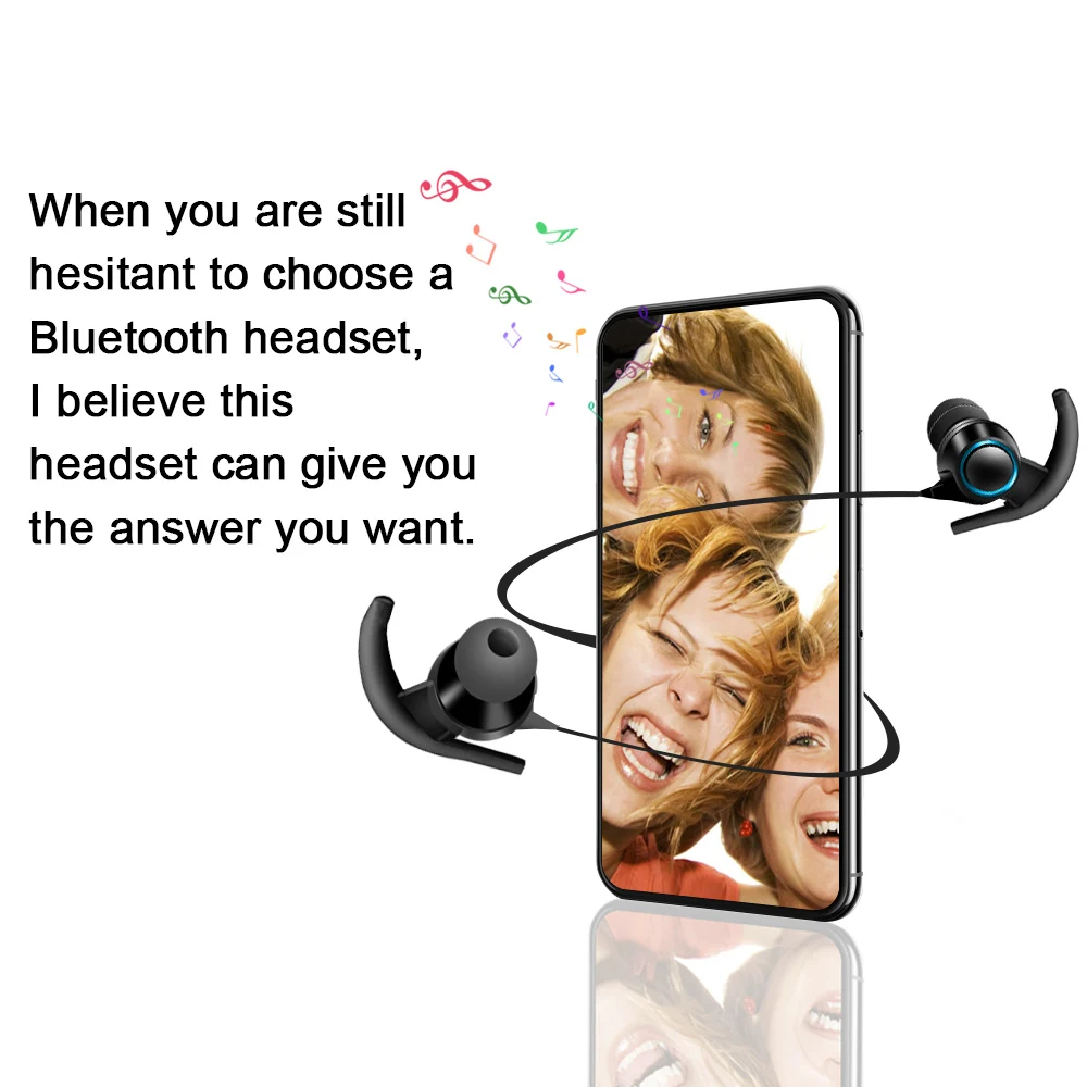 Новинка QH01 Bluetooth V4.1 наушники с микрофоном беспроводные спортивные IPX4 стерео