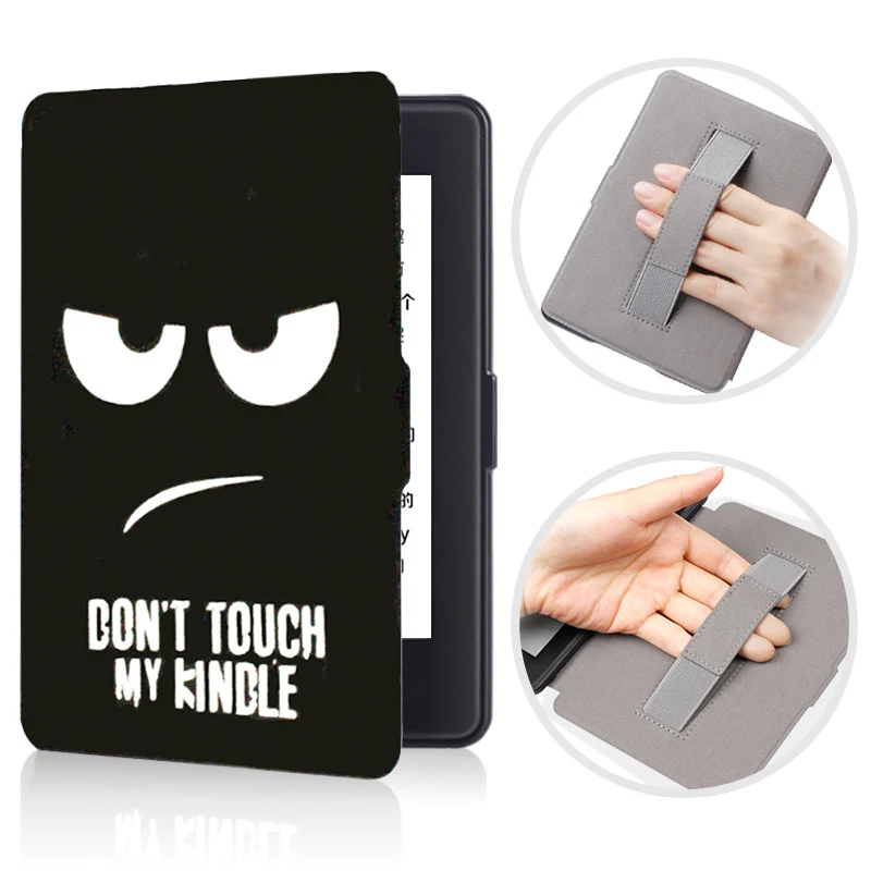 Dont touch Волшебный чехол для Amazon Kindle Paperwhite 4 из искусственной кожи, тонкий Чехол-книжка для нового Paperwhite с ремешком на руку - Цвет: Dont touch