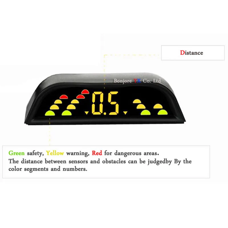Koorinwoo Parktronic Car Parking Sensors LCD Display 4 Radars Buzzer bibi Alarm Alert Indicator Probes Car-detector Blind