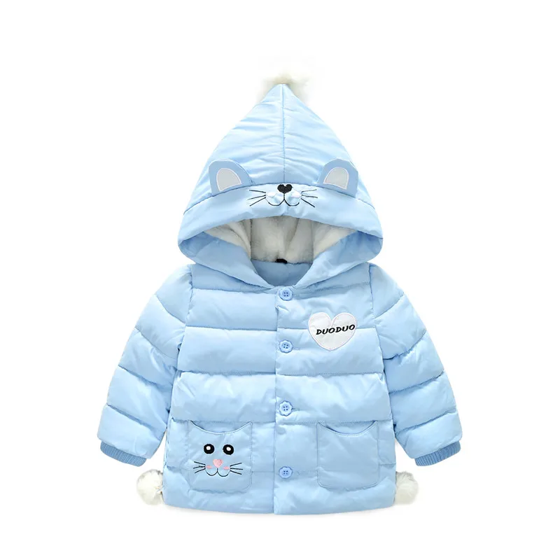 BibiCola Girls Jacket Kids Winter Cartoon Lovely Thick Warm Coat Children Cotton Fashion Hooded Parkas Outerwear Clothing |
